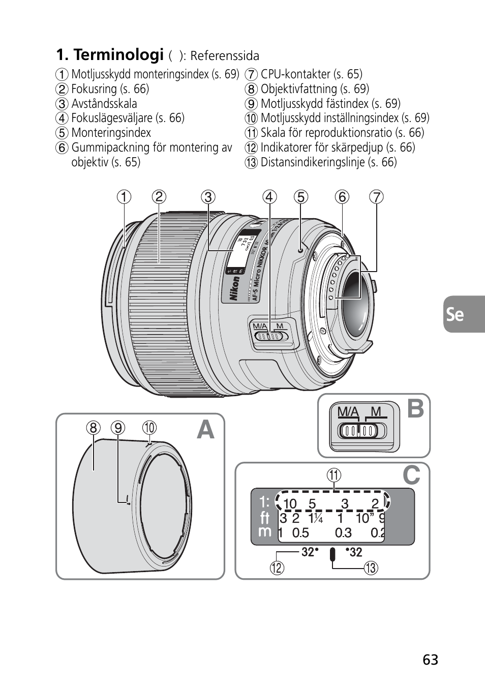 Ab c | Nikon 60mm-f-28G-AF-S-Micro-Nikkor User Manual | Page 63 / 154