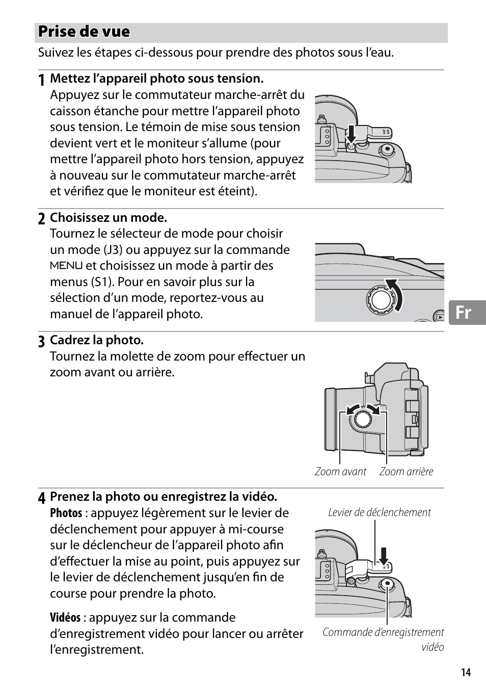 Prise de vue | Nikon WP-N2 User Manual | Page 109 / 260