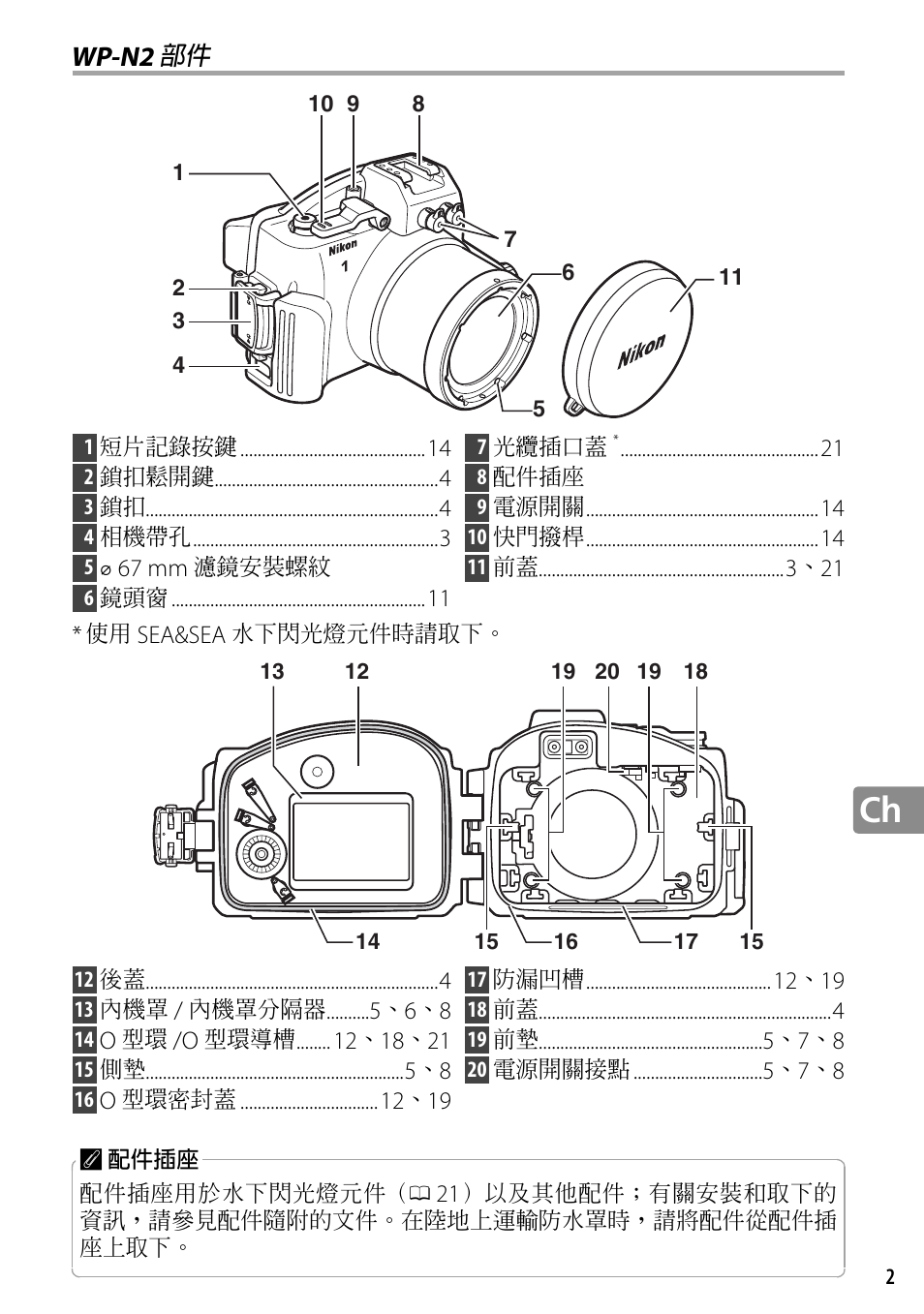 Wp-n2 部件, Wp-n2 | Nikon WP-N2 User Manual | Page 211 / 260