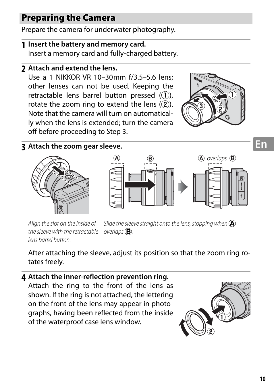 Preparing the camera | Nikon WP-N2 User Manual | Page 49 / 260