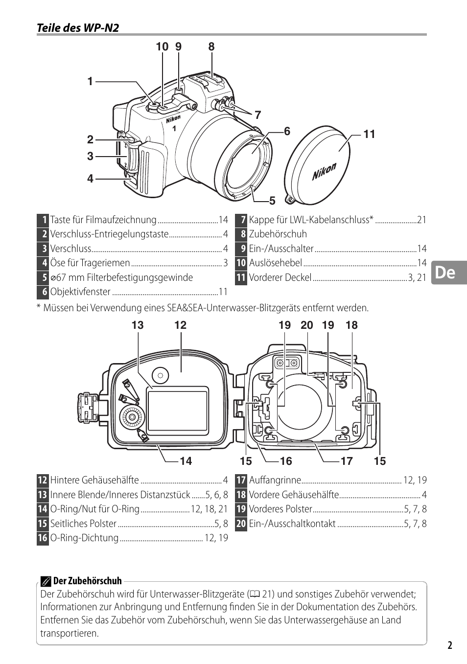 Teile des wp-n2 | Nikon WP-N2 User Manual | Page 69 / 260