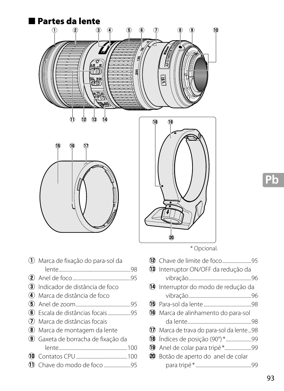 Partes da lente, 3 pb_03 | Nikon 70-200mm-f4G-ED-AF-S-VR-Zoom-Nikkor User Manual | Page 93 / 220