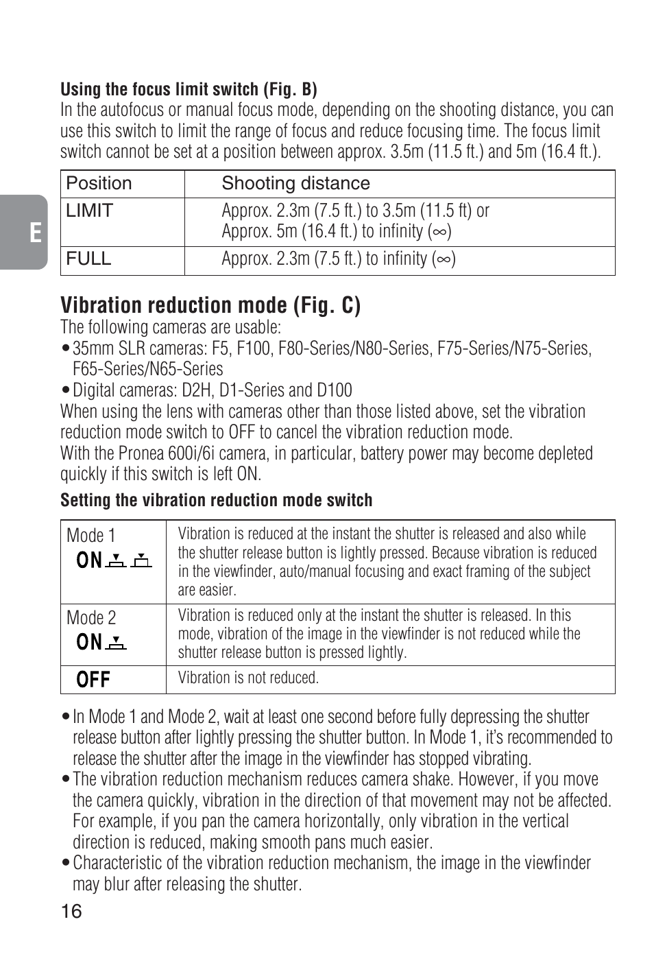 Vibration reduction mode (fig. c) | Nikon 80-400mm-f-45-56D-ED-AF-VR-Zoom-Nikkor User Manual | Page 16 / 72