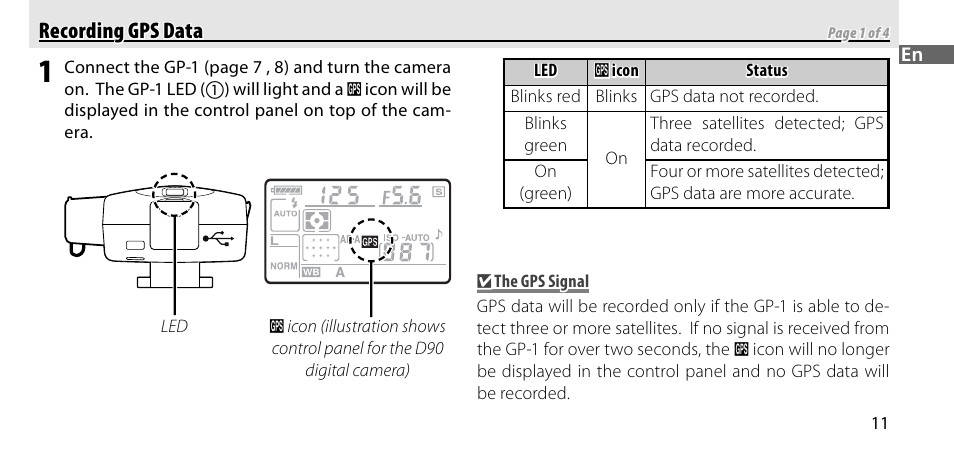 Recording gps data, Recording gps data recording gps data | Nikon GP-1-DSLR User Manual | Page 13 / 418