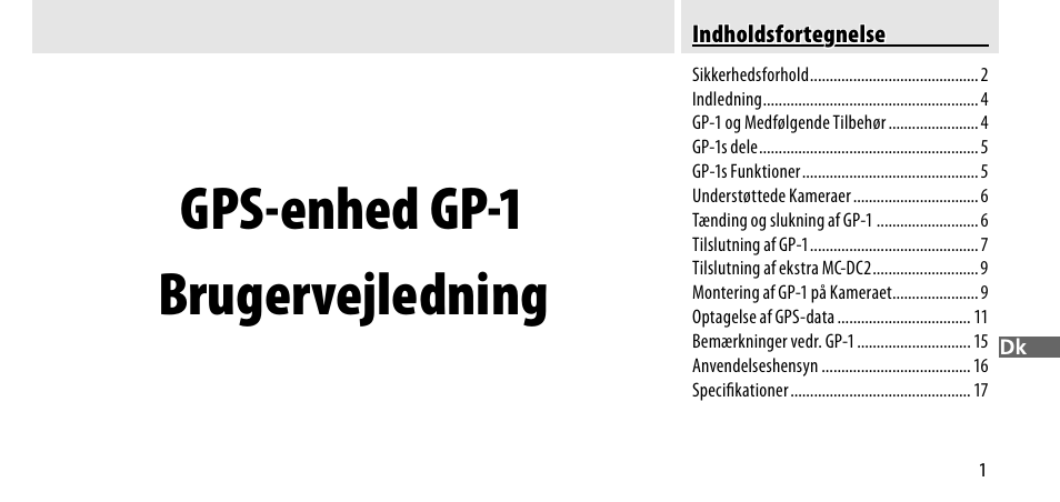 Gps-enhed gp-1 brugervejledning | Nikon GP-1-DSLR User Manual | Page 147 / 418