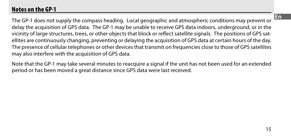 Notes on the gp-1 | Nikon GP-1-DSLR User Manual | Page 17 / 418