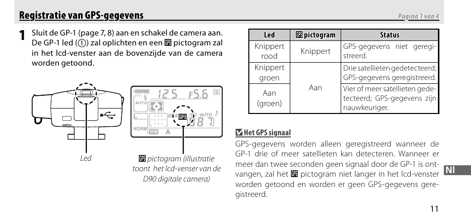 Registratie van gps-gegevens | Nikon GP-1-DSLR User Manual | Page 175 / 418