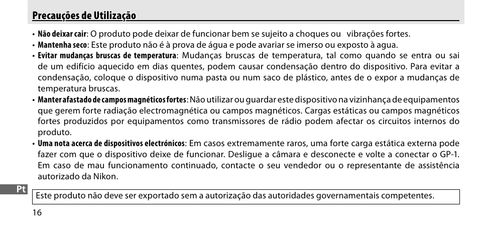 Precauções de utilização | Nikon GP-1-DSLR User Manual | Page 198 / 418