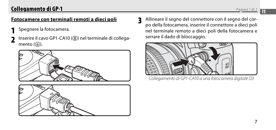 Collegamento di gp-1 | Nikon GP-1-DSLR User Manual | Page 207 / 418