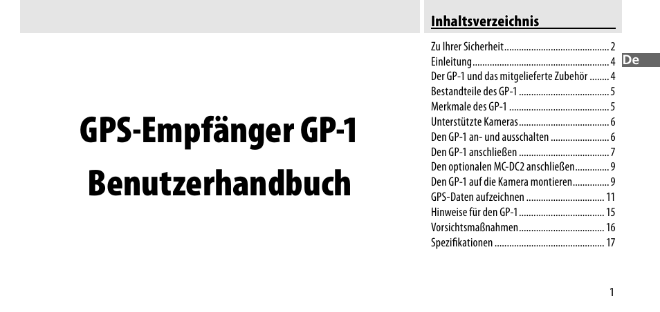 Gps-empfänger gp-1 benutzerhandbuch | Nikon GP-1-DSLR User Manual | Page 21 / 418