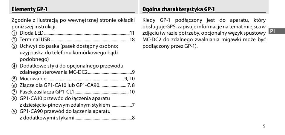 Elementy gp-1, Ogólna charakterystyka gp-1 | Nikon GP-1-DSLR User Manual | Page 241 / 418