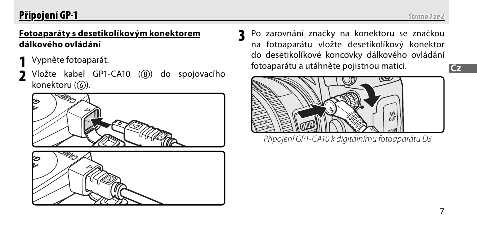 Připojení gp-1 | Nikon GP-1-DSLR User Manual | Page 261 / 418