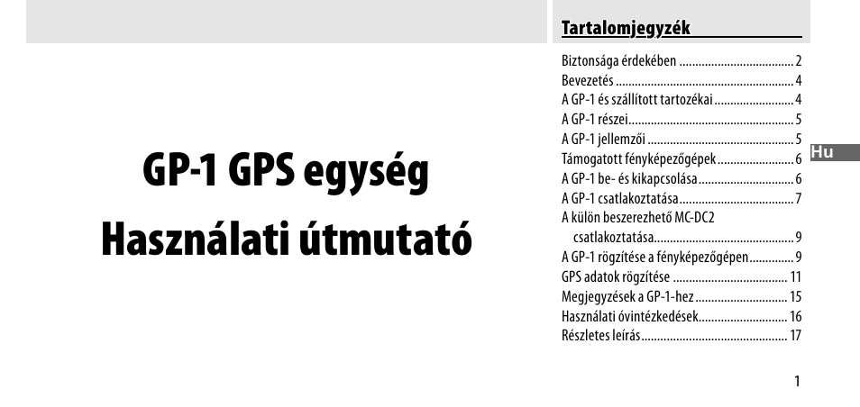 Gp-1 gps egység használati útmutató | Nikon GP-1-DSLR User Manual | Page 273 / 418