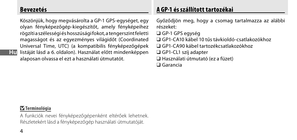 Bevezetés, A gp-1 és szállított tartozékai | Nikon GP-1-DSLR User Manual | Page 276 / 418