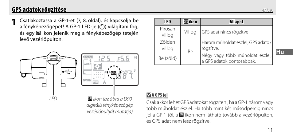 Gps adatok rögzítése, Gps adatok rögzítése gps adatok rögzítése | Nikon GP-1-DSLR User Manual | Page 283 / 418