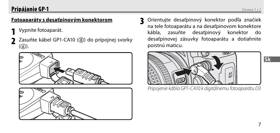 Pripájanie gp-1 | Nikon GP-1-DSLR User Manual | Page 297 / 418