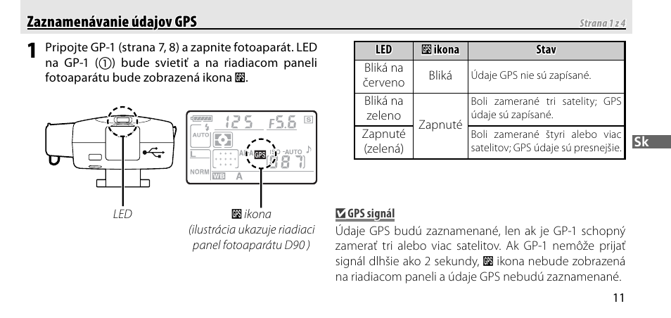 Zaznamenávanie údajov gps | Nikon GP-1-DSLR User Manual | Page 301 / 418