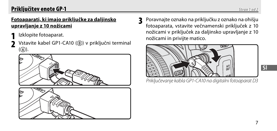 Priključitev enote gp-1 | Nikon GP-1-DSLR User Manual | Page 315 / 418
