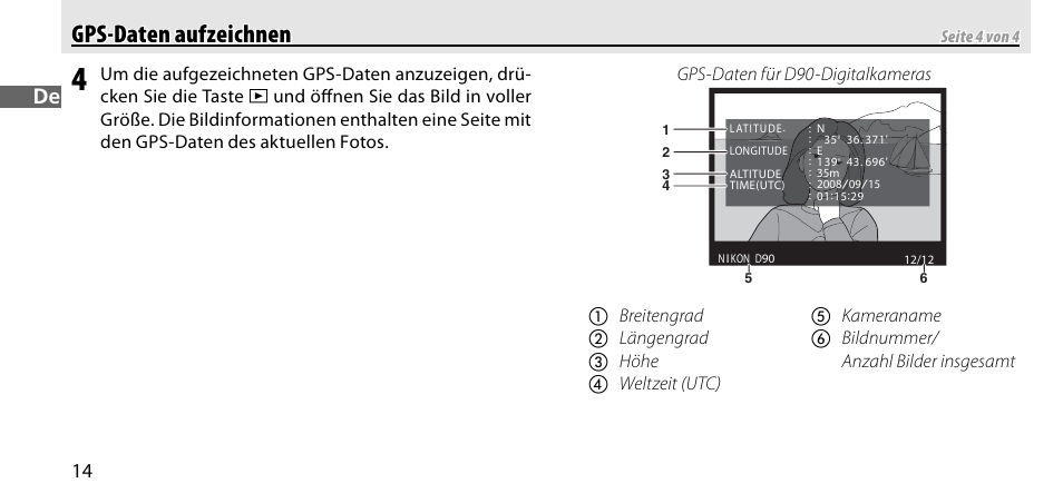 Gps-daten aufzeichnen gps-daten aufzeichnen | Nikon GP-1-DSLR User Manual | Page 34 / 418