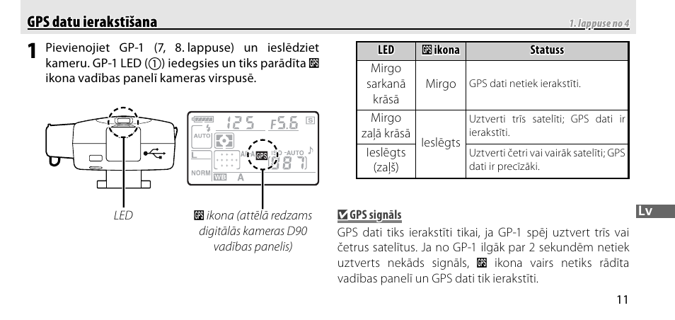 Gps datu ierakstīšana, Gps datu ierakstīšana gps datu ierakstīšana | Nikon GP-1-DSLR User Manual | Page 355 / 418