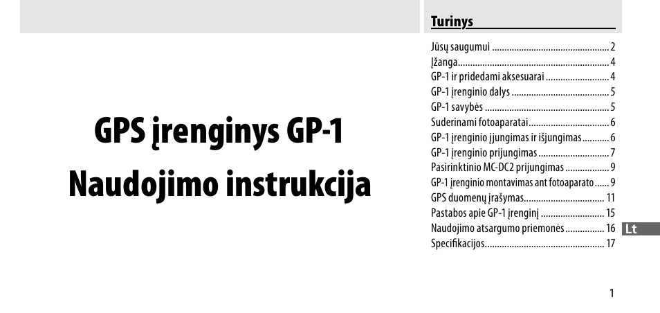 Gps įrenginys gp-1 naudojimo instrukcija | Nikon GP-1-DSLR User Manual | Page 363 / 418