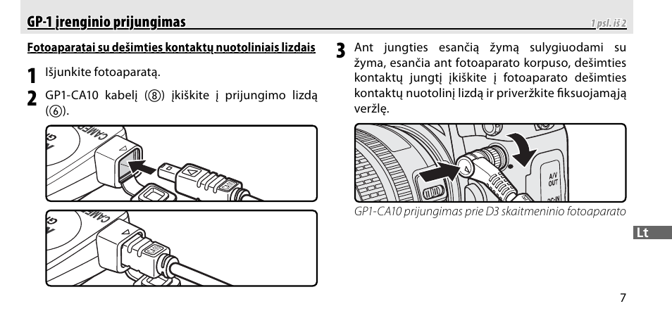 Gp-1 įrenginio prijungimas | Nikon GP-1-DSLR User Manual | Page 369 / 418