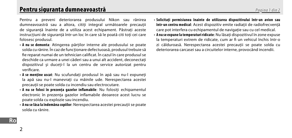 Pentru siguranţa dumneavoastră | Nikon GP-1-DSLR User Manual | Page 400 / 418