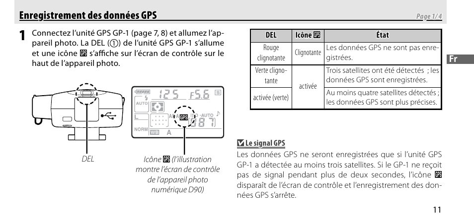 Enregistrement des données gps | Nikon GP-1-DSLR User Manual | Page 49 / 418