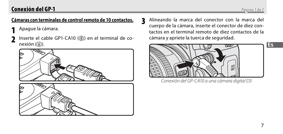 Conexión del gp-1 | Nikon GP-1-DSLR User Manual | Page 63 / 418