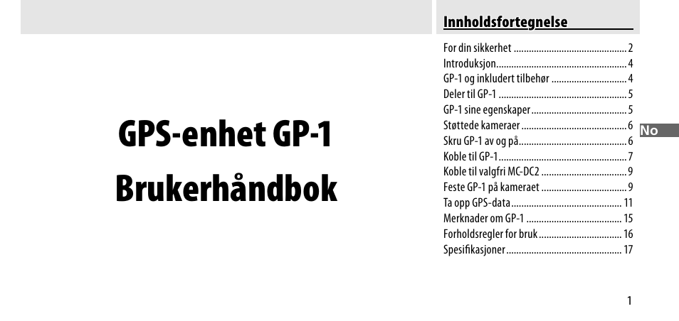 Gps-enhet gp-1 brukerhåndbok | Nikon GP-1-DSLR User Manual | Page 75 / 418