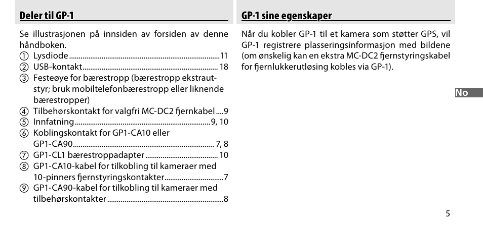 Deler til gp-1, Gp-1 sine egenskaper | Nikon GP-1-DSLR User Manual | Page 79 / 418