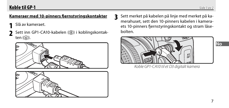 Koble til gp-1 | Nikon GP-1-DSLR User Manual | Page 81 / 418