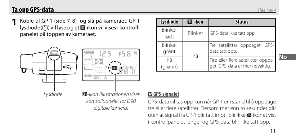 Ta opp gps-data, Ta opp gps-data ta opp gps-data | Nikon GP-1-DSLR User Manual | Page 85 / 418