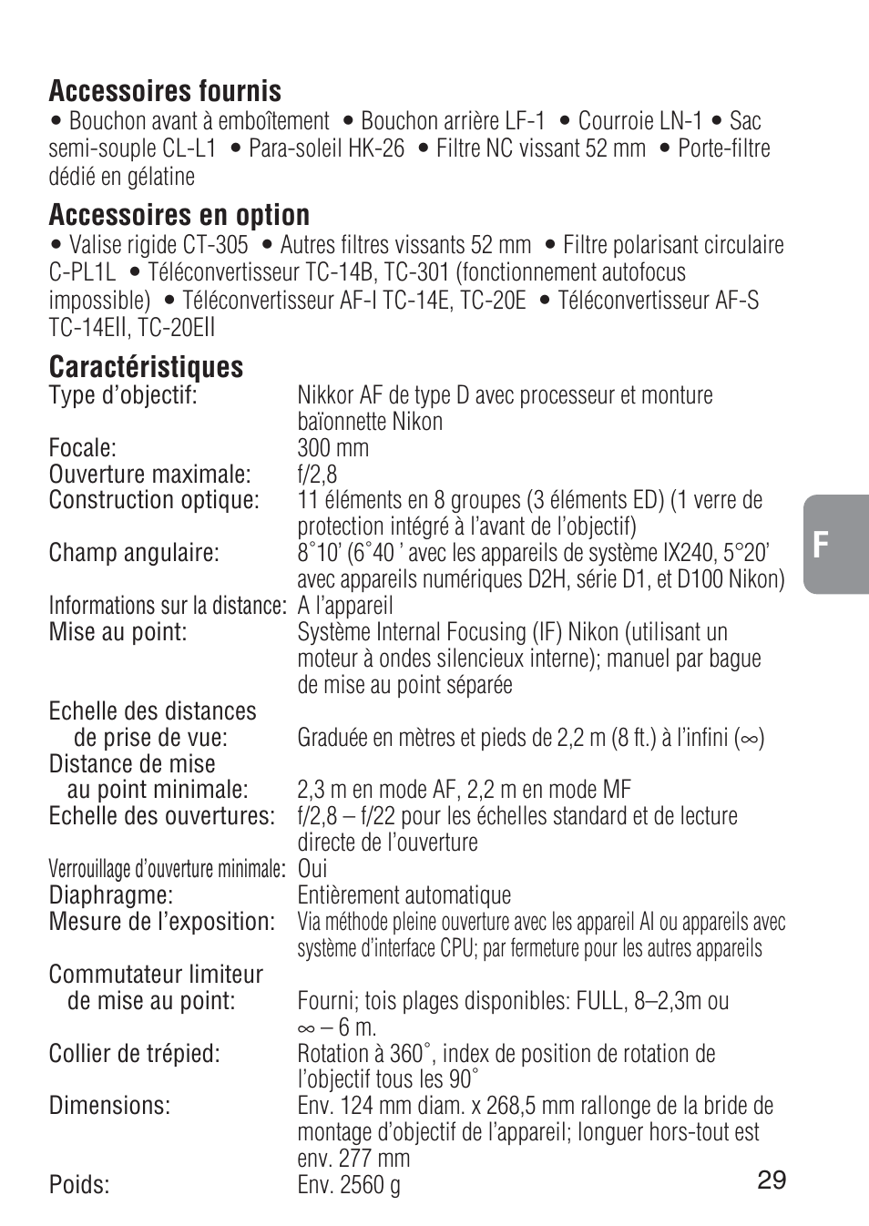 Nikon 300mm-f-28D-IF-ED-AF-S-II-Nikkor User Manual | Page 29 / 56