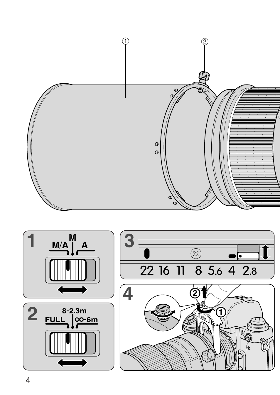 Nikon 300mm-f-28D-IF-ED-AF-S-II-Nikkor User Manual | Page 4 / 56