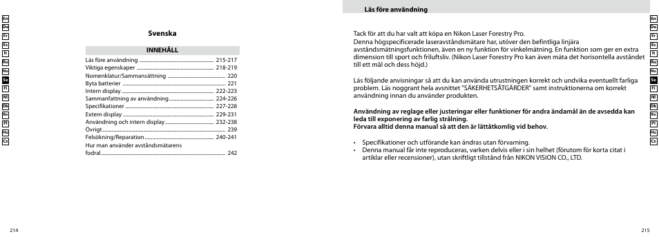 Svenska | Nikon Forestry User Manual | Page 108 / 229
