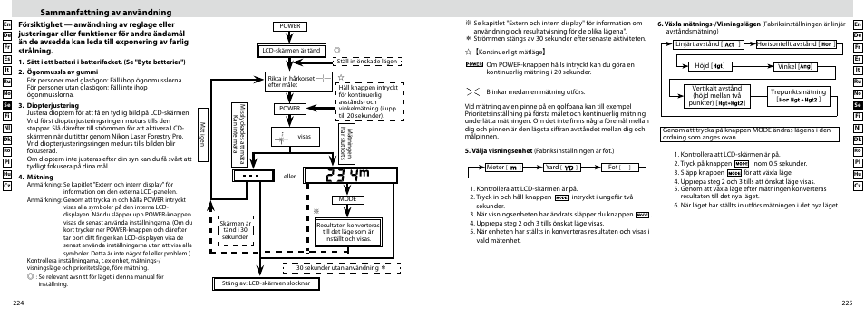 Sammanfattning av användning | Nikon Forestry User Manual | Page 113 / 229