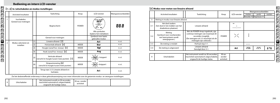 Bediening en intern lcd-venster | Nikon Forestry User Manual | Page 147 / 229