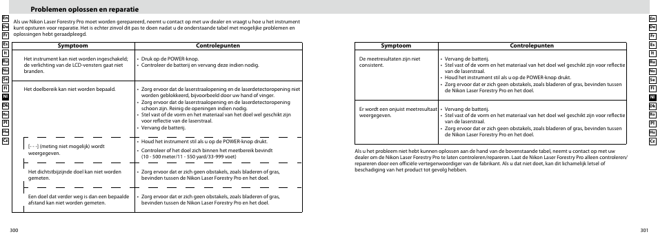 Problemen oplossen en reparatie | Nikon Forestry User Manual | Page 151 / 229