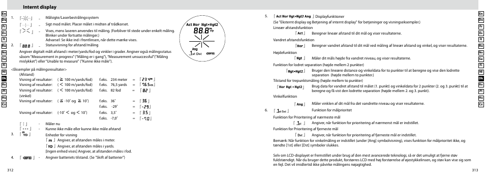 Internt display | Nikon Forestry User Manual | Page 157 / 229
