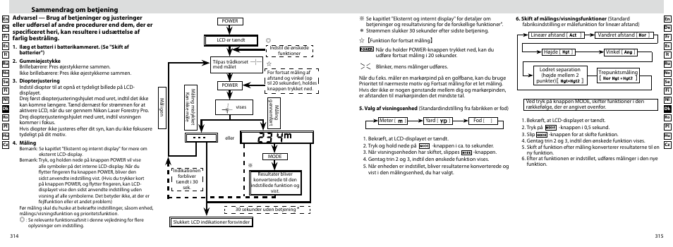 Sammendrag om betjening | Nikon Forestry User Manual | Page 158 / 229