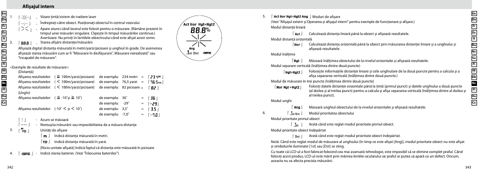 Afişajul intern | Nikon Forestry User Manual | Page 172 / 229