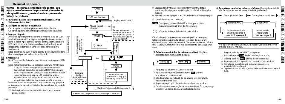 Rezumat de operare | Nikon Forestry User Manual | Page 173 / 229