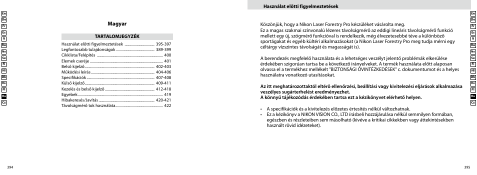 Magyar | Nikon Forestry User Manual | Page 198 / 229