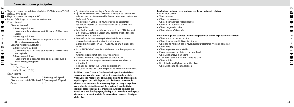 Caractéristiques principales | Nikon Forestry User Manual | Page 35 / 229