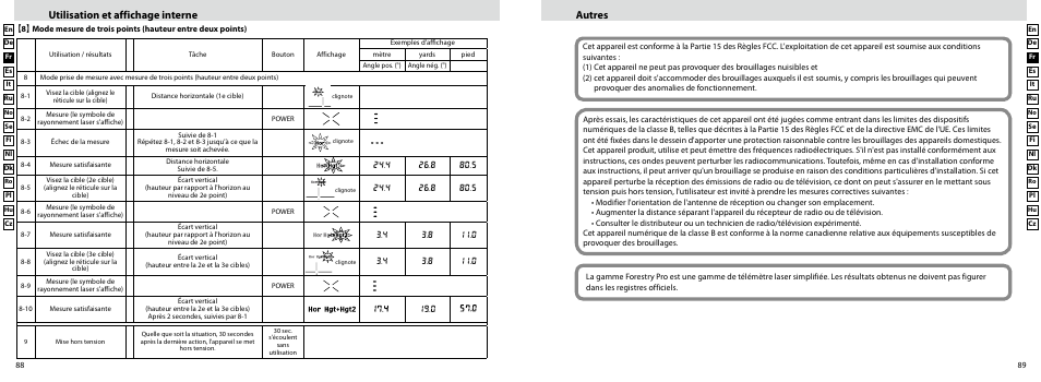 Autres, Utilisation et affichage interne | Nikon Forestry User Manual | Page 45 / 229