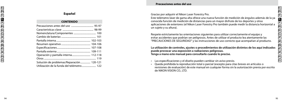 Español | Nikon Forestry User Manual | Page 48 / 229