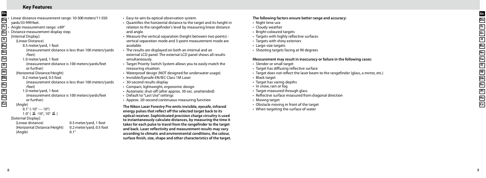 Key features | Nikon Forestry User Manual | Page 5 / 229