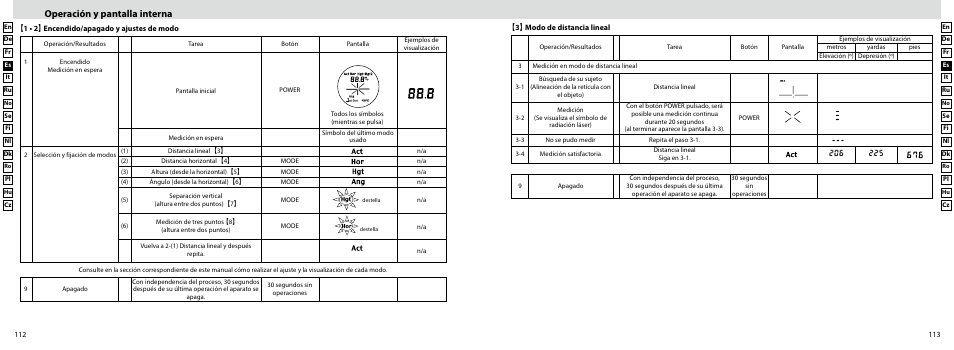 Operación y pantalla interna | Nikon Forestry User Manual | Page 57 / 229