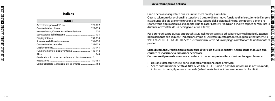 Italiano | Nikon Forestry User Manual | Page 63 / 229